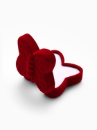 Футляр под серьги, кольцо «Бабочка», бархатный, 5×5.5 см, красный - Фото 4