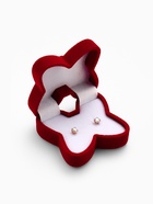 Футляр под серьги, кольцо «Бабочка», бархатный, 5×5.5 см, красный - Фото 6