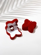 Футляр под серьги, кольцо «Бабочка», бархатный, 5×5.5 см, красный - Фото 7