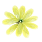 Брошь "Цветок", цвет желто-зелёный в серебре - Фото 1