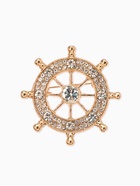 Брошь «Штурвал», белая в золоте - Фото 1