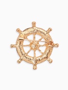 Брошь «Штурвал», белая в золоте - Фото 2