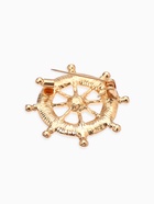 Брошь «Штурвал», белая в золоте - Фото 3