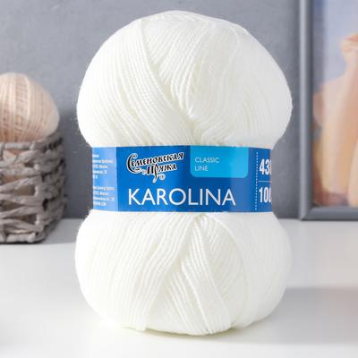 Пряжа Karolina (Каролина) 100% акрил 438м/100гр белый (179)