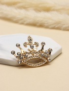 Брошь «Корона», белая в золоте - Фото 6