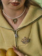 Брошь «Корона», белая в золоте - Фото 4