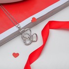Кулон "Сердец трио", цвет белый в серебре, 45 см - Фото 1