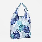 Сумка хозяйственная на кнопке, складная, цвет чёрный/белый - Фото 2