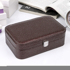 Шкатулка кожзам под часы 1 отделение и бижутерию "Сливовая с блеском" 22х15х7 см - Фото 1