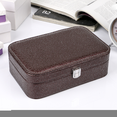 Шкатулка кожзам под часы 1 отделение и бижутерию "Сливовая с блеском" 22х15х7 см