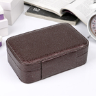 Шкатулка кожзам под часы 1 отделение и бижутерию "Сливовая с блеском" 22х15х7 см - Фото 6