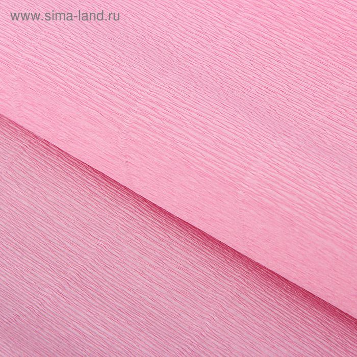 Бумага для упаковок и поделок, гофрированная, розовая, однотонная, двусторонняя, рулон 1 шт., 0,5 х 2,5 м - Фото 1