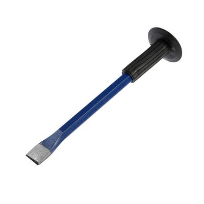 Зубило плоское ТУНДРА, арматурная сталь, резиновая рукоятка, 300×25 мм