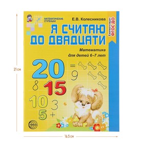 Рабочая тетрадь для детей 6-7 лет «Я считаю до двадцати», Колесникова Е. В., ч/б