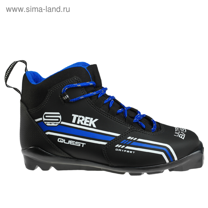 Ботинки лыжные TREK Quest SNS ИК, цвет чёрный, лого синий, размер 39