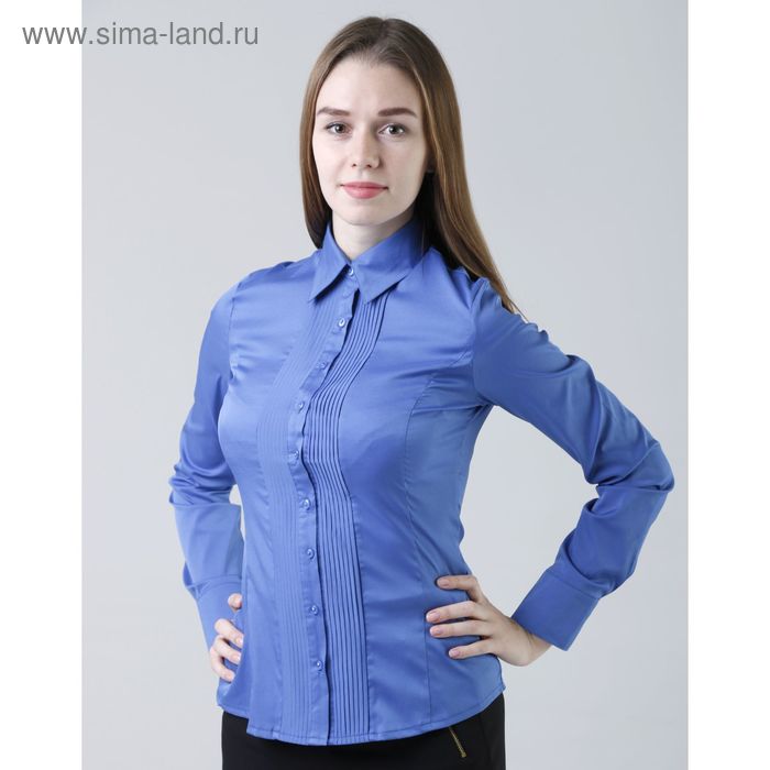 Блузка женская с длинным рукавом 905-1239, размер 40, цвет ярко-синий - Фото 1