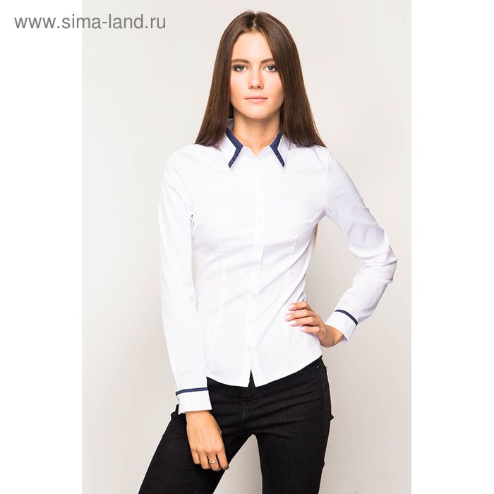Блузка женская с длинным рукавом 905А-132158, размер 44, цвет белый - Фото 1
