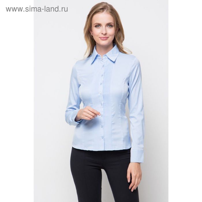 Блузка женская с длинным рукавом 905-1239, размер 48, цвет ярко-синий - Фото 1