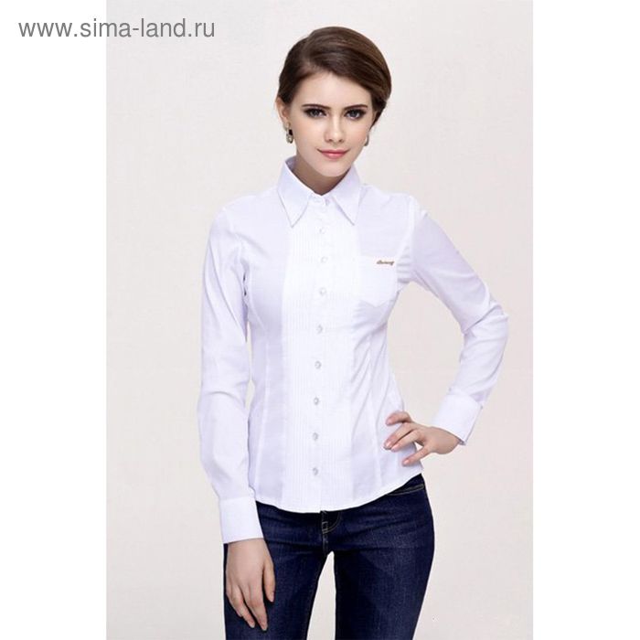 Блузка женская с длинным рукавом 905-1239, размер 42, цвет белый - Фото 1