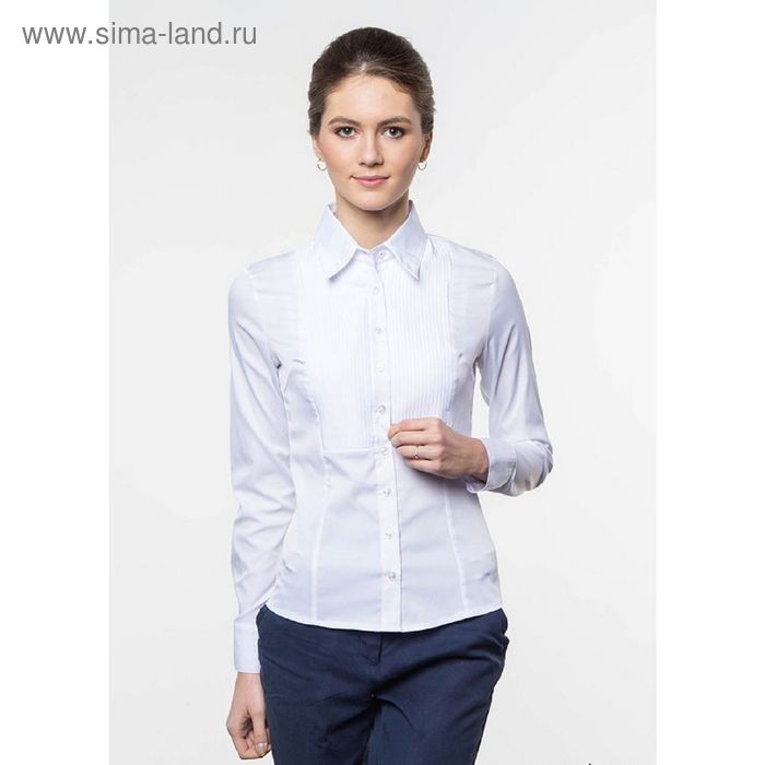 Блузка женская с длинным рукавом 905-1216L, размер 48, цвет белый - Фото 1