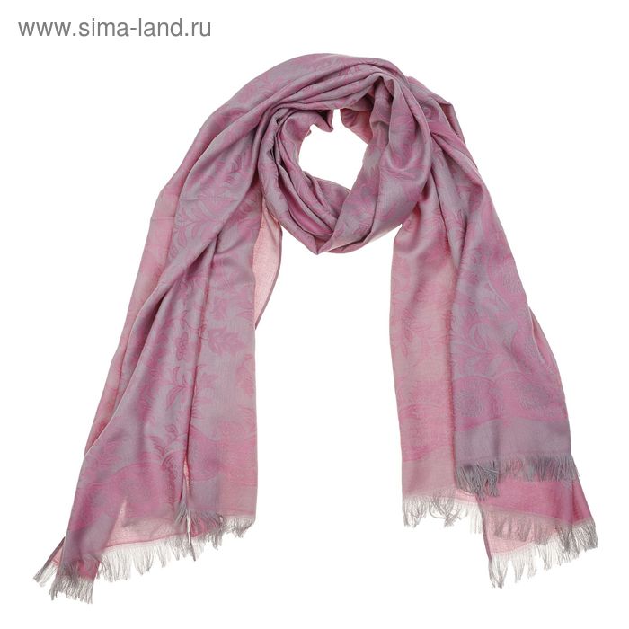 Палантин однотонный, размер 70х180 см, цвет нежно-розовый P 2222 текстиль, жаккард - Фото 1