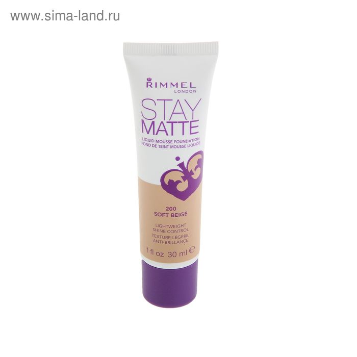 Тональный крем Rimmel Stay Matte  Foundation, тон #200 - Фото 1