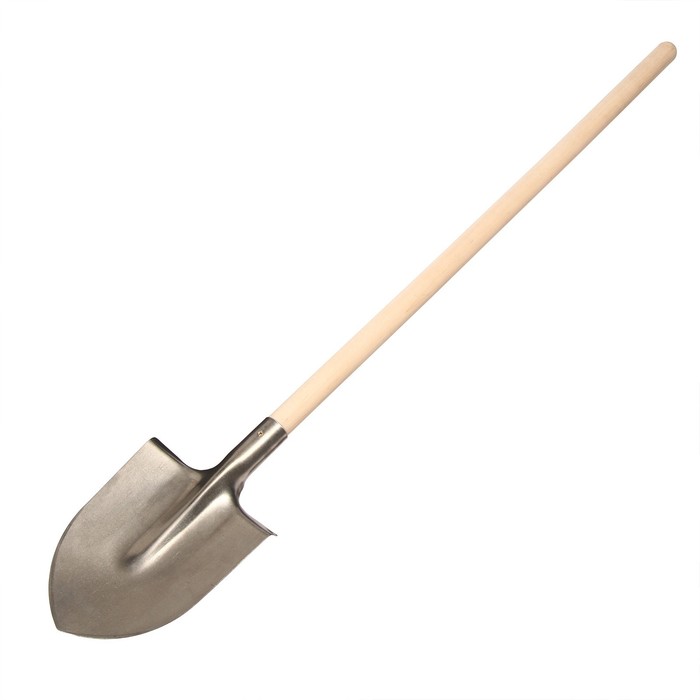 Лопата штыковая, острая, титановая, L = 143 см, деревянный черенок (ВС) - Фото 1