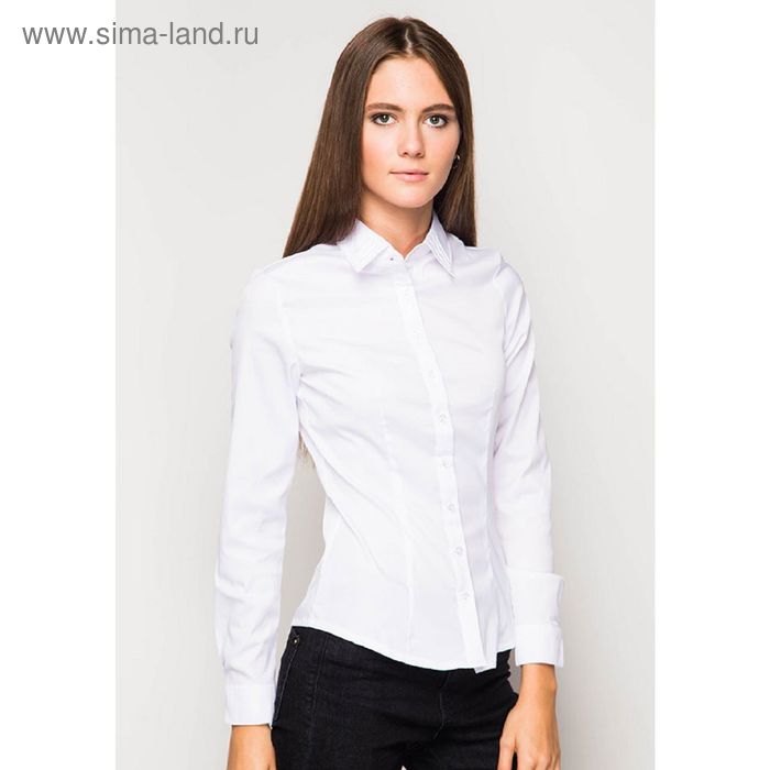 Блузка женская с длинным рукавом 905-132185L, размер 50, цвет белый - Фото 1