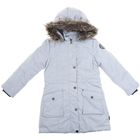 Куртка для девочки, рост 140-146 см (обхват груди 76, обхват талии 63), цвет серый - Фото 1