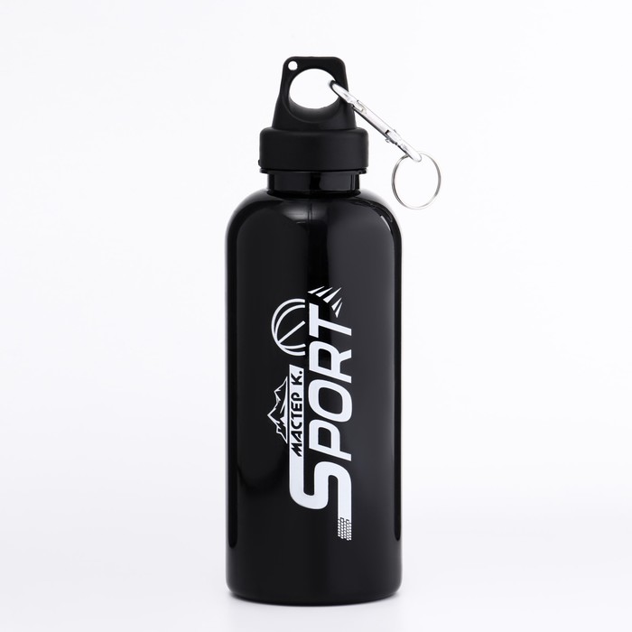 Фляжка-бутылка для воды "Мастер К", 500 мл, 20 х 6 см, черная - Фото 1