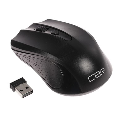 Мышь CBR CM-404, беспроводная, оптическая, 1200 dpi, 2xAAA, USB, чёрная