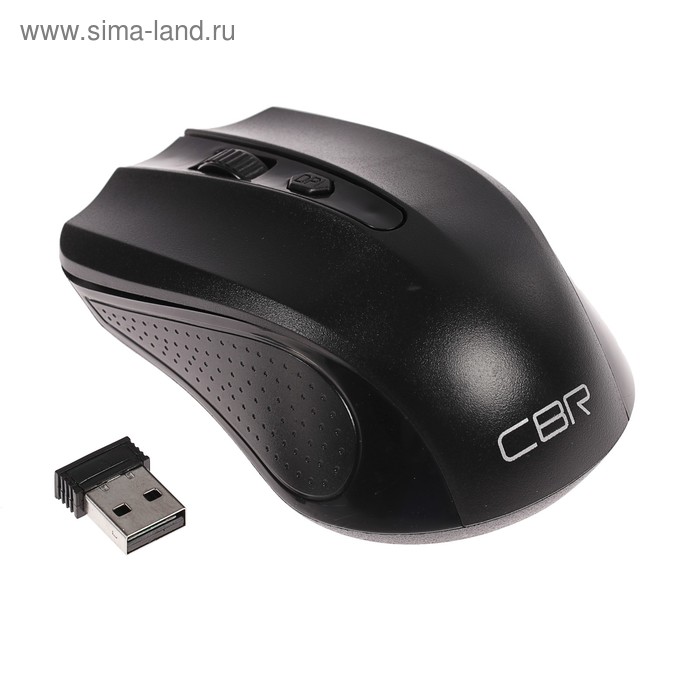 Мышь CBR CM-404, беспроводная, оптическая, 1200 dpi, 2xAAA, USB, чёрная - Фото 1