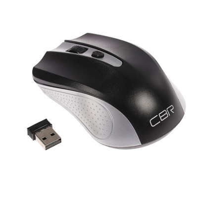 Мышь CBR CM-404, беспроводная, оптическая, 1200 dpi, 2xAAA, USB, серебристая