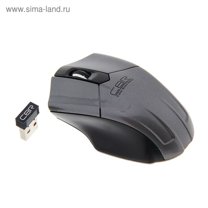 Мышь CBR CM-677, беспроводная, оптическая, 1200 dpi, 1xAAA, USB, серая - Фото 1