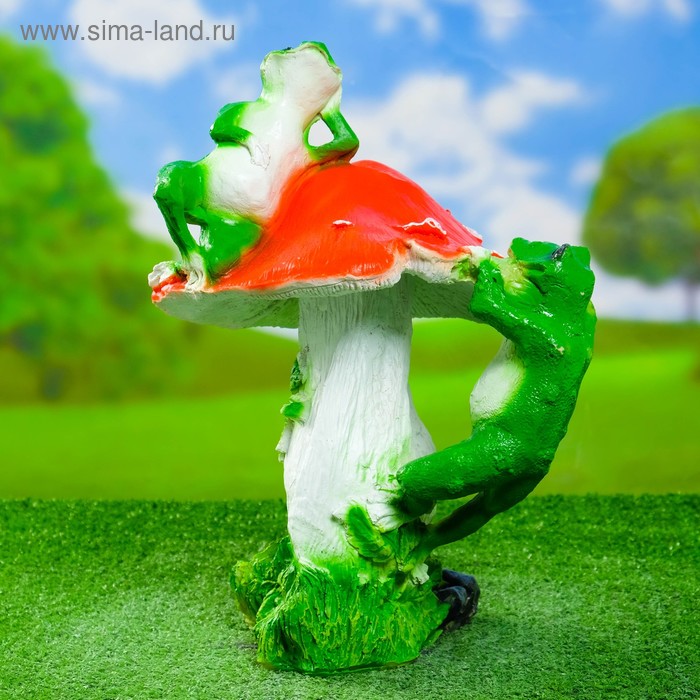 Садовая фигура "Мухомор с двумя лягушками" 25*25*43 см - Фото 1