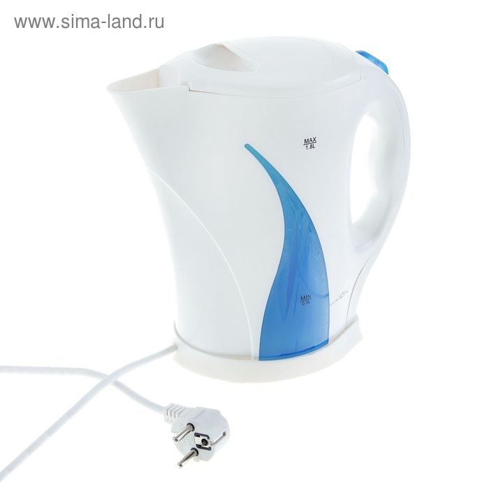 Чайник электрический Luazon LPK-1804, 1.8 л, 1850 Вт, бело-синий - Фото 1