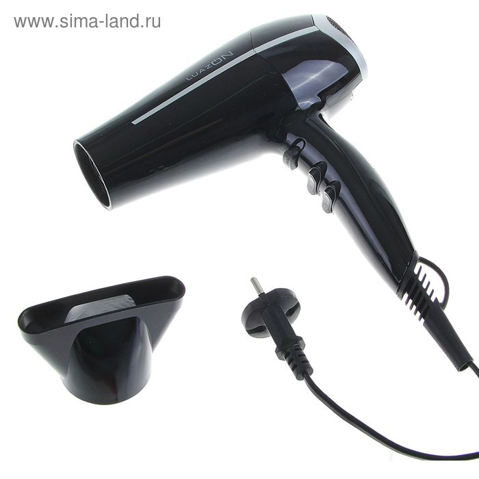 Фен для волос Luazon LF-04, 2200 Вт, 2 скорости, 3 температурных режима, чёрный - Фото 1