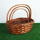 Набор корзин плетёных, ива, 3 шт., коричневые, овальные - Фото 6