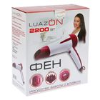 Фен для волос Luazon LF-05, 2200 Вт, 2 скорости, 3 темп. режима, диффузор, бело-красный - Фото 3