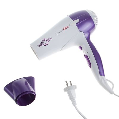 Фен для волос Luazon LF-03, 2200 Вт, 2 скорости, 3 температурных режима, бело-сиреневый