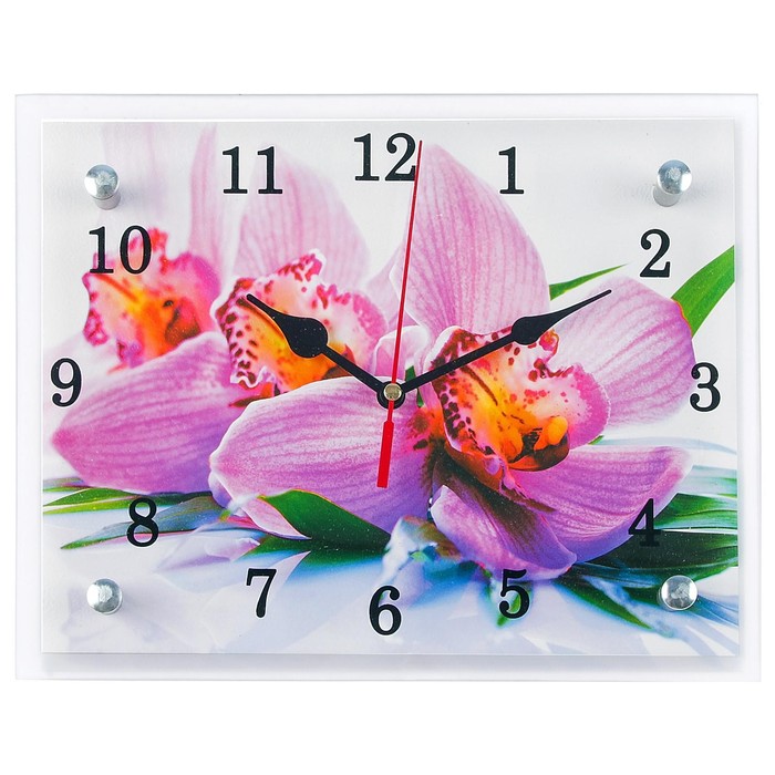 Часы настенные, серия: Цветы, "Орхидея", 20х25  см - Фото 1