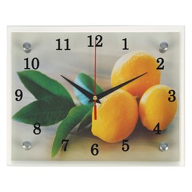 Часы-картина настенные, интерьерные "Лимонный аромат", бесшумные, 25 х 20 см