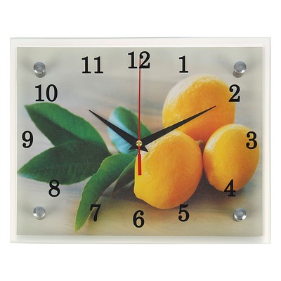 Часы-картина настенные, интерьерные "Лимонный аромат", бесшумные, 25 х 20 см