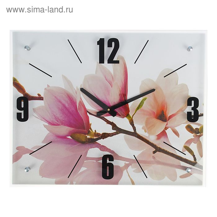 Часы настенные, серия: Цветы, "Бело-сиреневые цветы", 40х50 см - Фото 1