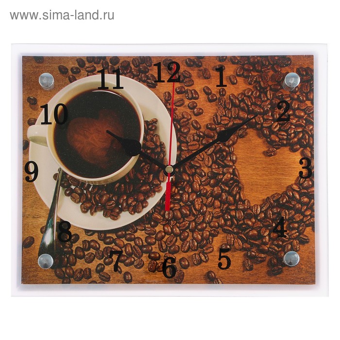 Часы-картина настенные, серия: Кухня, "Чашка кофе", 20х25  см, микс - Фото 1