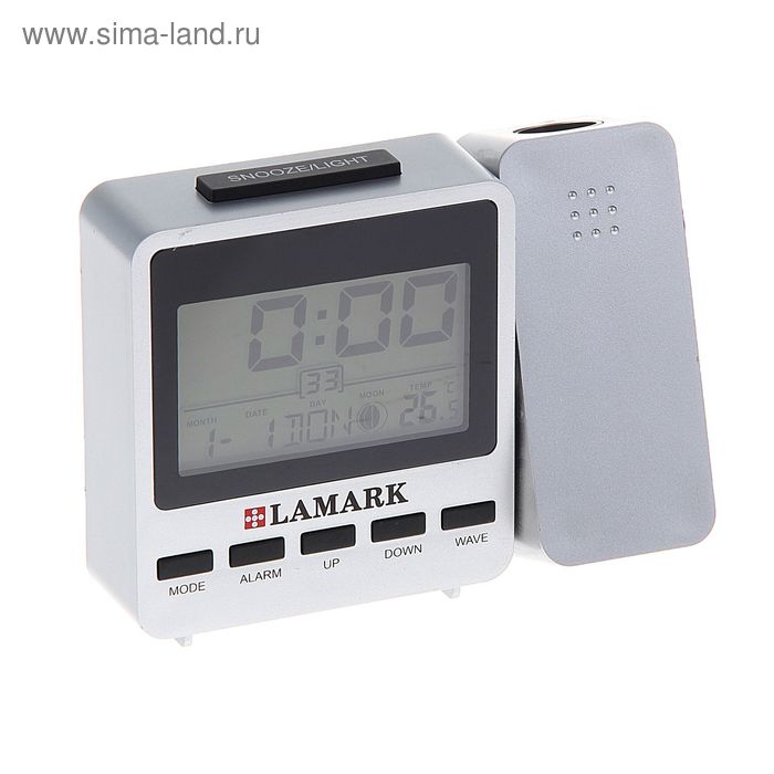 Электронный будильник Lamark LK-2100, серебристый - Фото 1