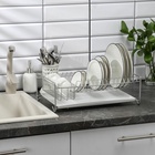 Сушилка для посуды с поддоном, 40×23×15 см, хром - Фото 4
