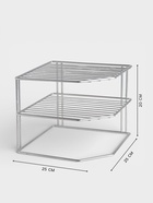 Подставка для посуды, 2 яруса, 25×25×20 см, хром - Фото 2