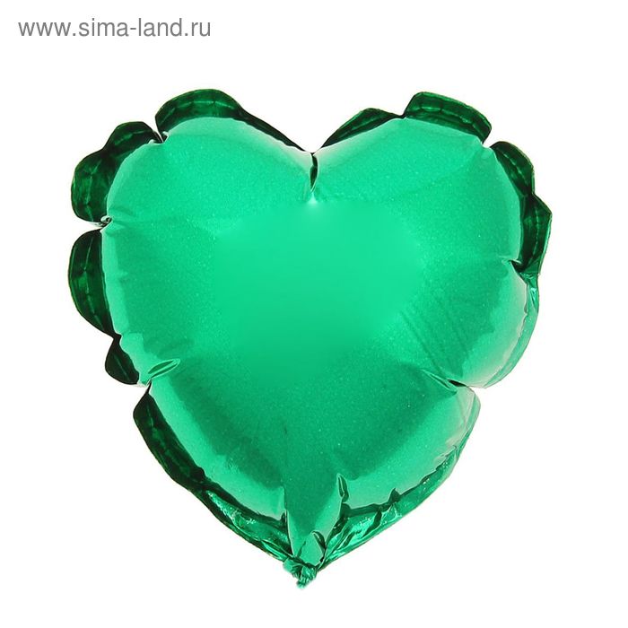 Шар фольгированный 4", сердце, металл, цвет зелёный - Фото 1