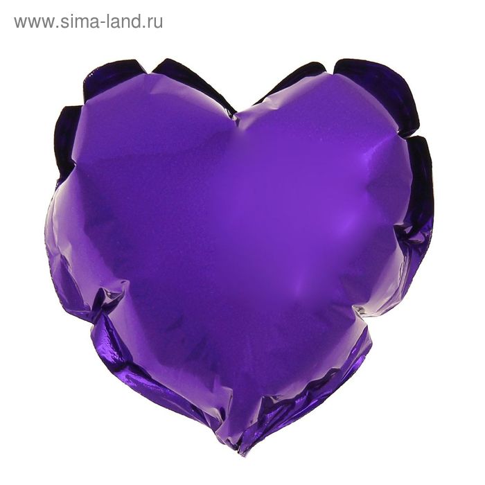 Шар фольгированный 4", сердце, металл, цвет фиолетовый - Фото 1